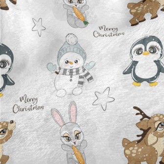 Antarctic Animal Christmas Minky