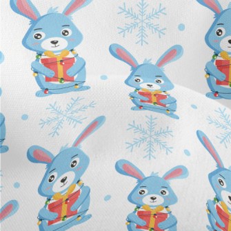 Bunny With Christmas Decoratio Lightweight Performance Linen