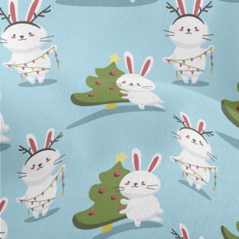 Bunny Decorating The Christmas Lightweight Performance Linen