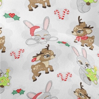 Christmas Reindeer And Rabbit Lightweight Performance Linen