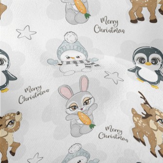Antarctic Animal Christmas Lightweight Performance Linen
