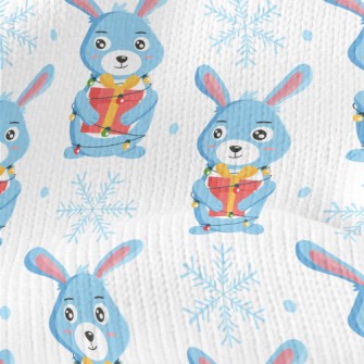 Bunny With Christmas Decoratio Stretch Jersey
