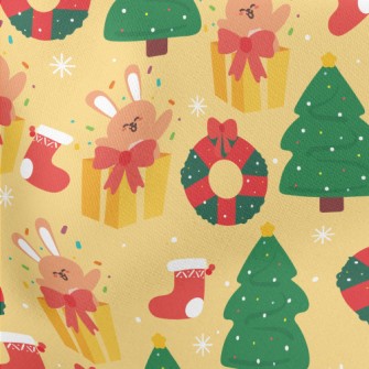 Cartoon Bunny Christmas Gift Lightweight Cotton Poplin