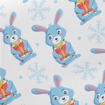 Bunny With Christmas Decoratio Midweight Cotton Poplin