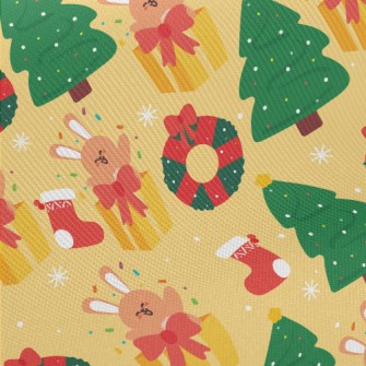 Cartoon Bunny Christmas Gift Midweight Cotton Poplin