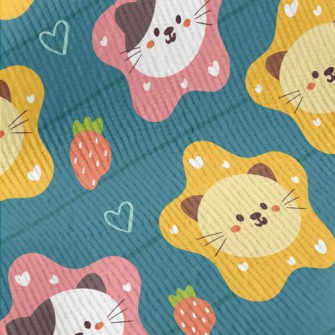 Cute Cat And Strawberry Heart Standard Corduroy