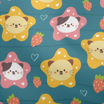 Cute Cat And Strawberry Heart Dobby