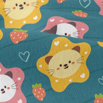 Cute Cat And Strawberry Heart Modern Jersey