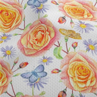 Watercolor Style Butterfly Col Athletic Mesh Flat Back