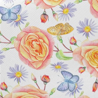 Watercolor Style Butterfly Col Twill