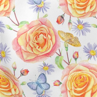 Watercolor Style Butterfly Col Stretch Ponte