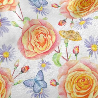 Watercolor Style Butterfly Col Minky