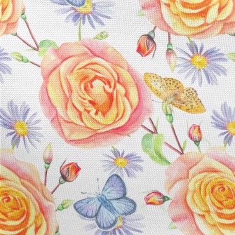 Watercolor Style Butterfly Col Pongee
