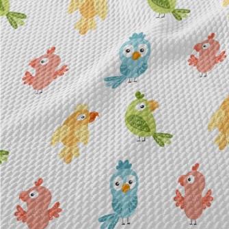 Colorful Parrot With Confused  Birdseye Piqué