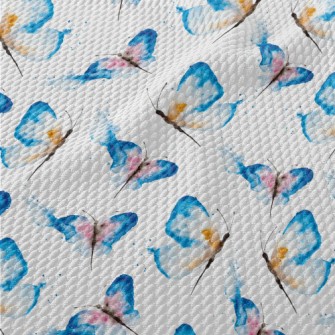 Watercolor Style Butterfly Birdseye Piqué
