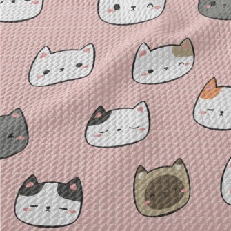 Soft And Cute Kitten Birdseye Piqué