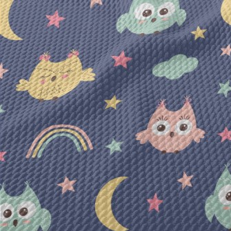 Lovely Rainbow Owl Birdseye Piqué