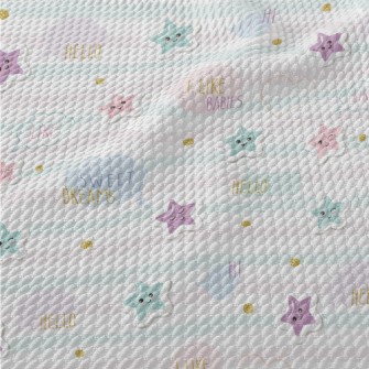 Simple Light Colored Stars Birdseye Piqué