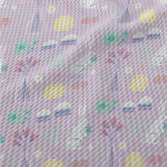 Hand Drawn Easter Pattern Birdseye Piqué