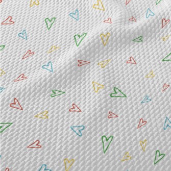Simple Lines Of Colorful Love Birdseye Piqué