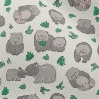 Hand Drawn Style Wombat And Gr Chiffon