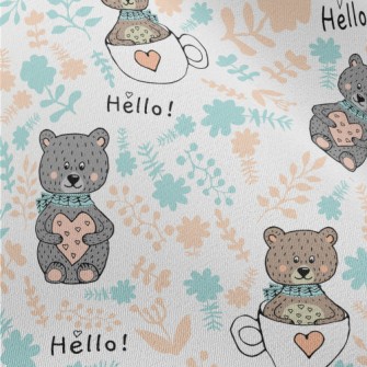 Love Bear Wearing Scarf Chiffon