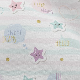 Simple Light Colored Stars Chiffon