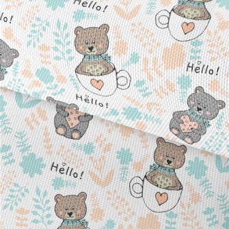 Love Bear Wearing Scarf Waterproof Oxford