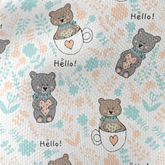 Love Bear Wearing Scarf Waterproof Canvas