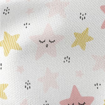 Pink Cute Little Star Waterproof Canvas