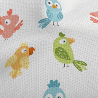 Colorful Parrot With Confused  Athletic Mesh Flat Back