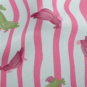 Exotic Bicolor Parrot Athletic Mesh Flat Back