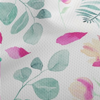 Colorful Plants In Watercolor  Athletic Mesh Flat Back