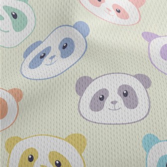 Cute Colorful Smiling Panda Athletic Mesh Flat Back