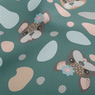 Bulldog With Flowers On Head Athletic Mesh Flat Back