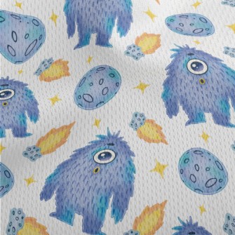 Flying Planets With Aliens Athletic Mesh Flat Back