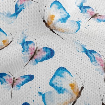 Watercolor Style Butterfly Athletic Mesh Flat Back