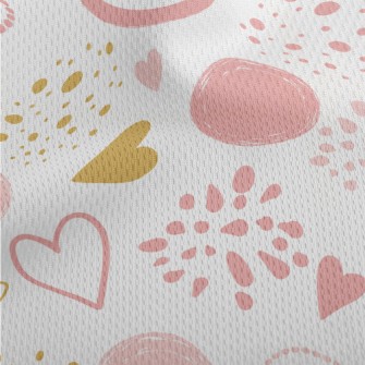 Pink Colorful Love Pattern Athletic Mesh Flat Back