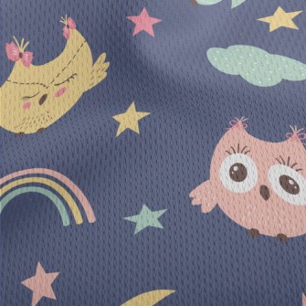 Lovely Rainbow Owl Athletic Mesh Flat Back