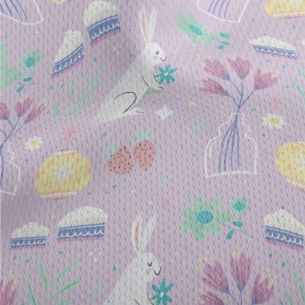 Hand Drawn Easter Pattern Athletic Mesh Flat Back