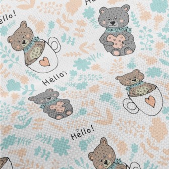 Love Bear Wearing Scarf Performance Linen