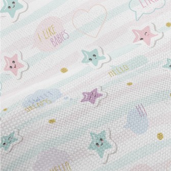 Simple Light Colored Stars Performance Linen