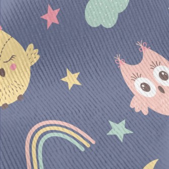 Lovely Rainbow Owl Standard Corduroy