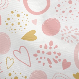 Pink Colorful Love Pattern Dobby