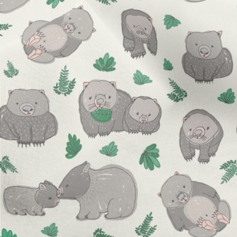 Hand Drawn Style Wombat And Gr Micro Fleece