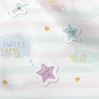 Simple Light Colored Stars Micro Fleece