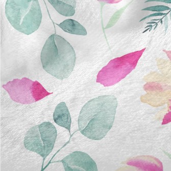 Colorful Plants In Watercolor  Minky