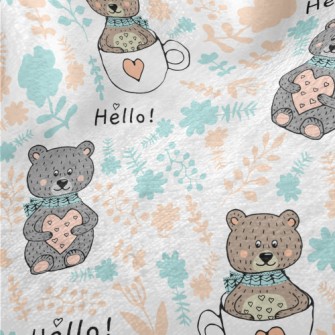 Love Bear Wearing Scarf Minky