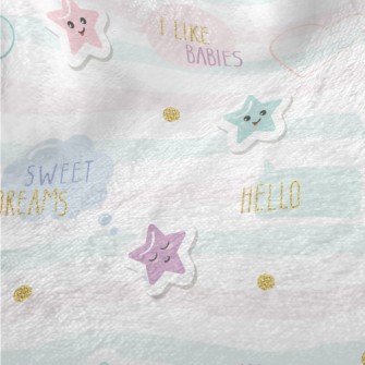 Simple Light Colored Stars Minky
