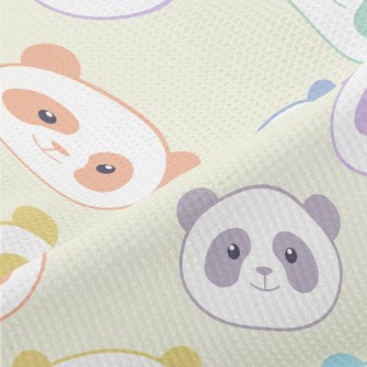 Cute Colorful Smiling Panda Piqué